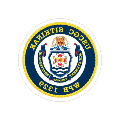 USCGC Sitkinak WPB 1329 (U.S. Coast Guard) REVERSE PRINT Transparent Die-Cut STICKER 6 Inch Die-Cut Transparent - The Sticker Space