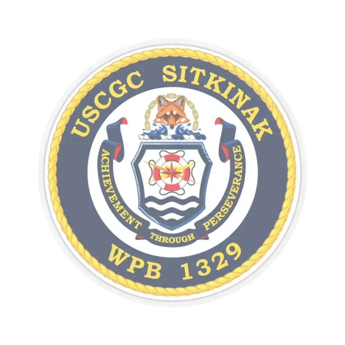 USCGC Sitkinak WPB 1329 (U.S. Coast Guard) STICKER Vinyl Kiss-Cut Decal 3 Inch Transparent - The Sticker Space