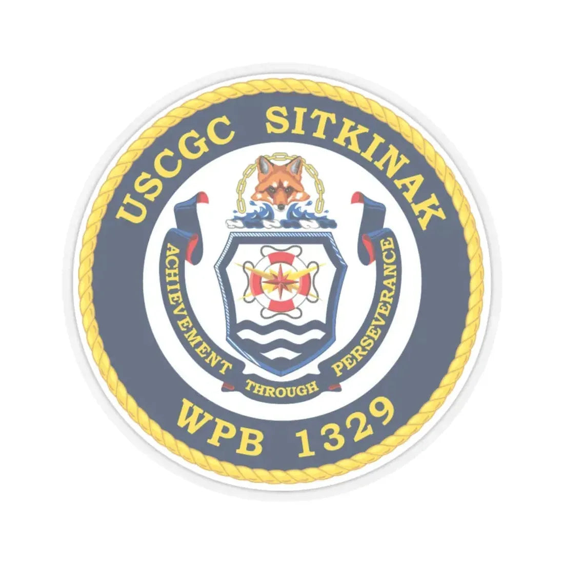 USCGC Sitkinak WPB 1329 (U.S. Coast Guard) STICKER Vinyl Kiss-Cut Decal 4 Inch Transparent - The Sticker Space