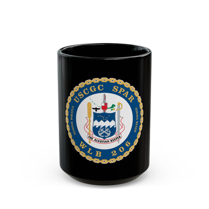 USCGC Spar WLB 206 (U.S. Coast Guard) Black Coffee Mug-15oz-The Sticker Space