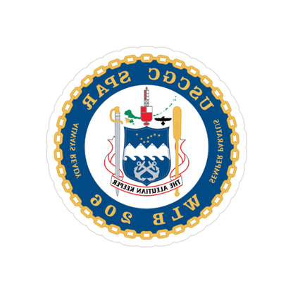 USCGC Spar WLB 206 (U.S. Coast Guard) REVERSE PRINT Transparent STICKER-2" × 2"-The Sticker Space