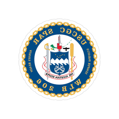 USCGC Spar WLB 206 (U.S. Coast Guard) REVERSE PRINT Transparent STICKER-3" × 3"-The Sticker Space