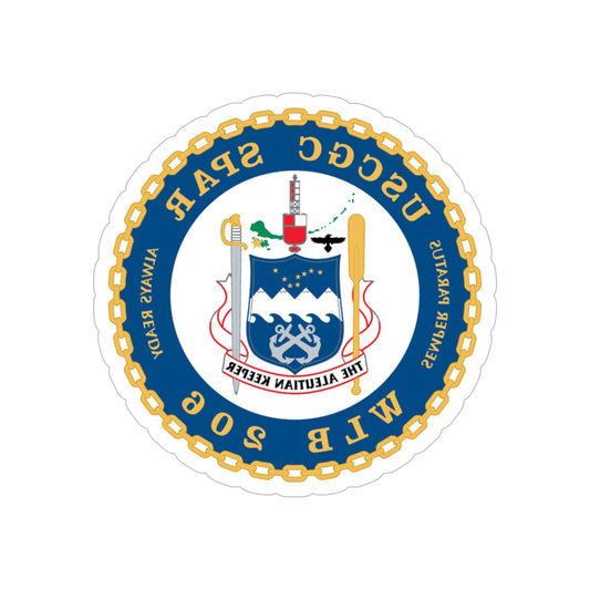 USCGC Spar WLB 206 (U.S. Coast Guard) REVERSE PRINT Transparent STICKER-6" × 6"-The Sticker Space