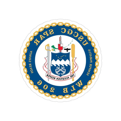 USCGC Spar WLB 206 (U.S. Coast Guard) REVERSE PRINT Transparent Die-Cut STICKER 5 Inch Die-Cut Transparent - The Sticker Space