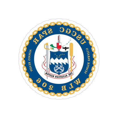 USCGC Spar WLB 206 (U.S. Coast Guard) REVERSE PRINT Transparent Die-Cut STICKER 6 Inch Die-Cut Transparent - The Sticker Space