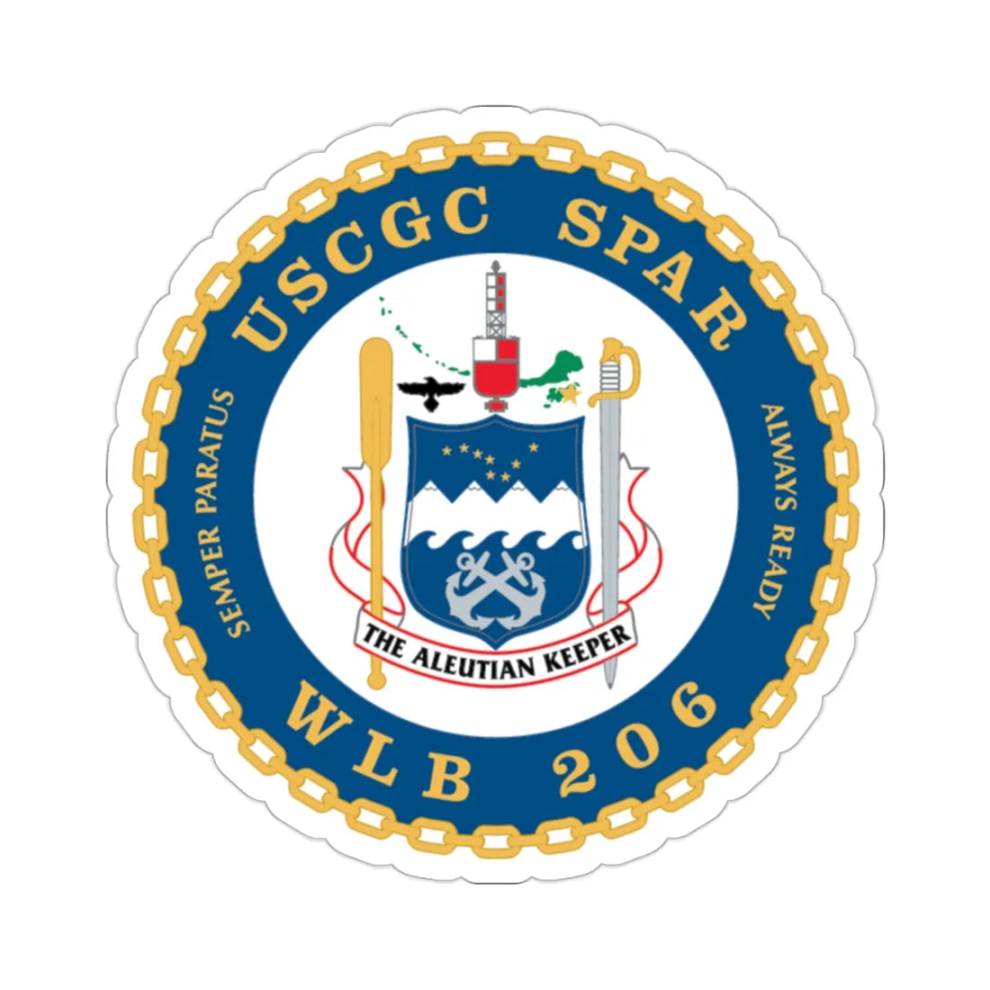 USCGC Spar WLB 206 (U.S. Coast Guard) STICKER Vinyl Die-Cut Decal 2 Inch - The Sticker Space