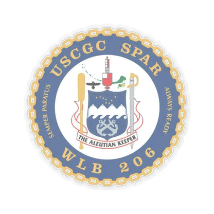 USCGC Spar WLB 206 (U.S. Coast Guard) STICKER Vinyl Kiss-Cut Decal 2 Inch Transparent - The Sticker Space