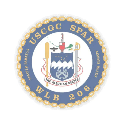 USCGC Spar WLB 206 (U.S. Coast Guard) STICKER Vinyl Kiss-Cut Decal 2 Inch Transparent - The Sticker Space