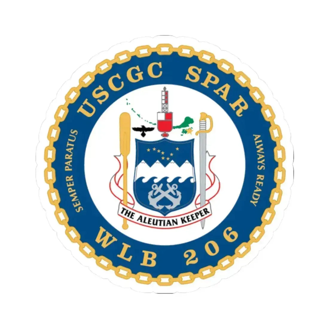USCGC Spar WLB 206 (U.S. Coast Guard) STICKER Vinyl Kiss-Cut Decal 2 Inch White - The Sticker Space