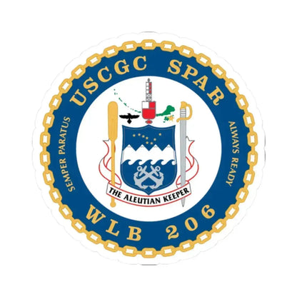 USCGC Spar WLB 206 (U.S. Coast Guard) STICKER Vinyl Kiss-Cut Decal 2 Inch White - The Sticker Space