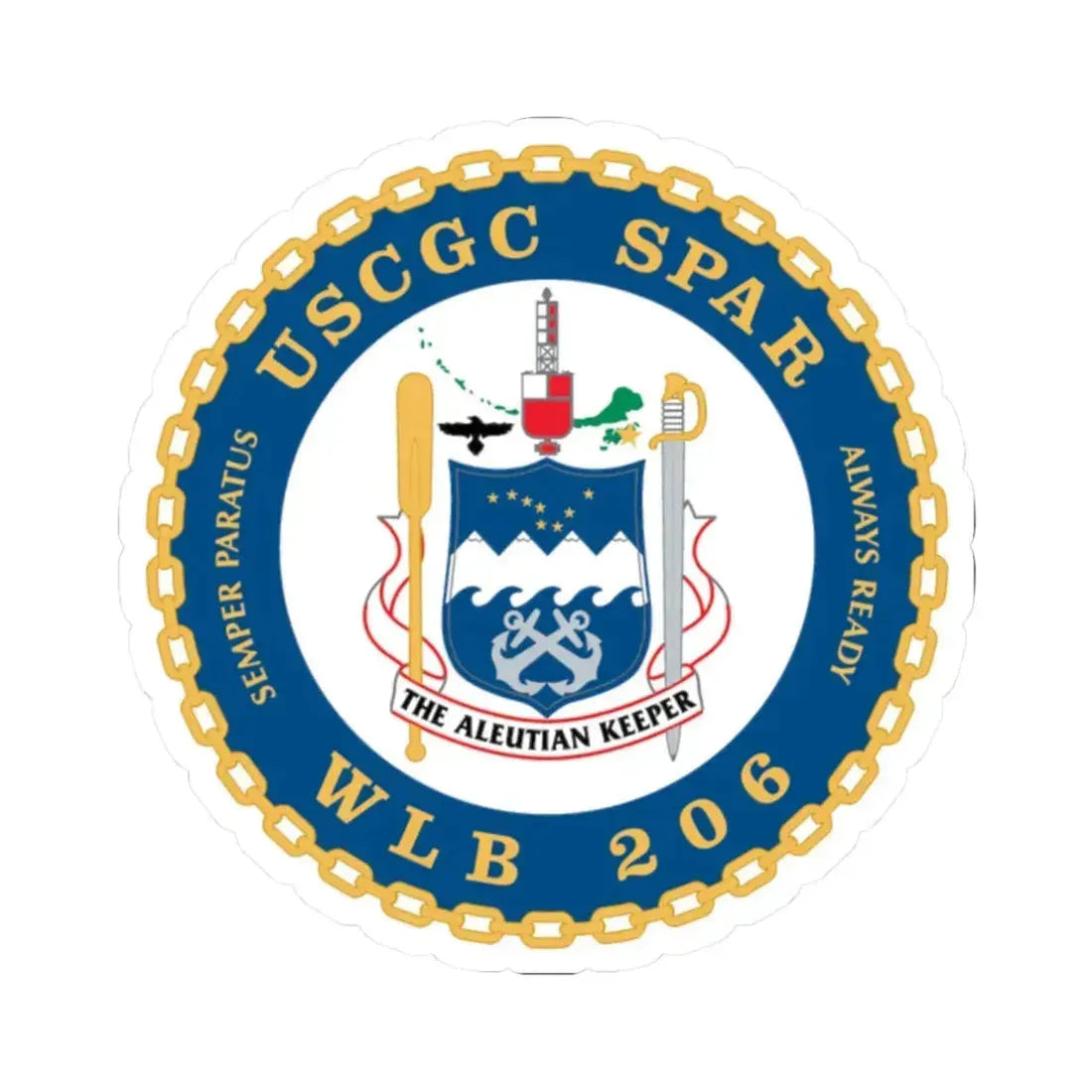 USCGC Spar WLB 206 (U.S. Coast Guard) STICKER Vinyl Kiss-Cut Decal 2 Inch White - The Sticker Space