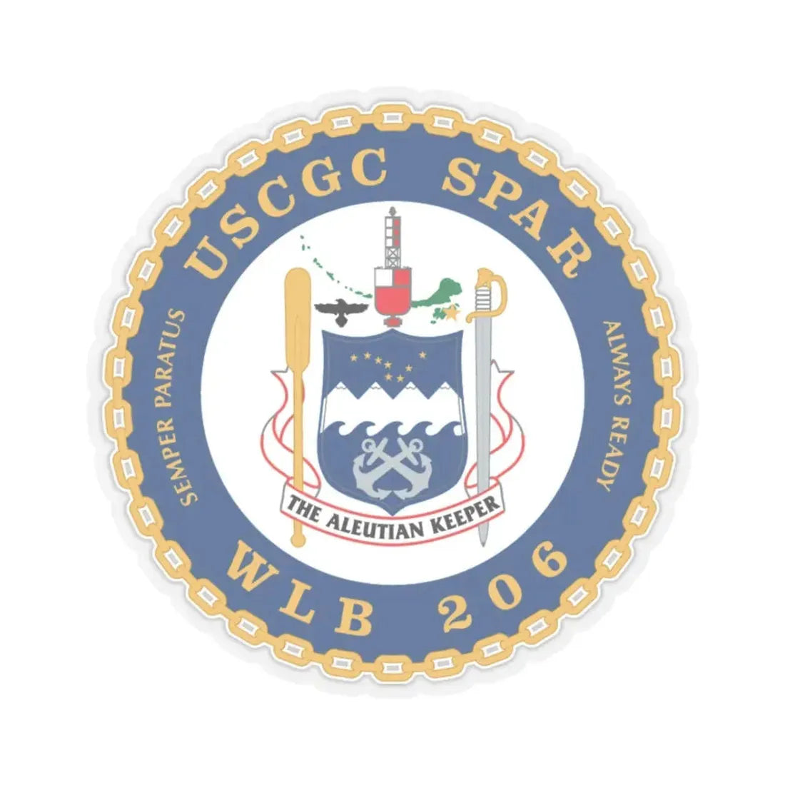 USCGC Spar WLB 206 (U.S. Coast Guard) STICKER Vinyl Kiss-Cut Decal 3 Inch Transparent - The Sticker Space