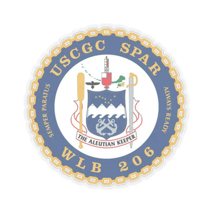 USCGC Spar WLB 206 (U.S. Coast Guard) STICKER Vinyl Kiss-Cut Decal 3 Inch Transparent - The Sticker Space
