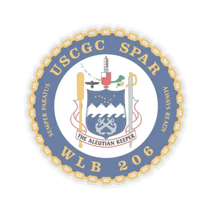 USCGC Spar WLB 206 (U.S. Coast Guard) STICKER Vinyl Kiss-Cut Decal 3 Inch Transparent - The Sticker Space