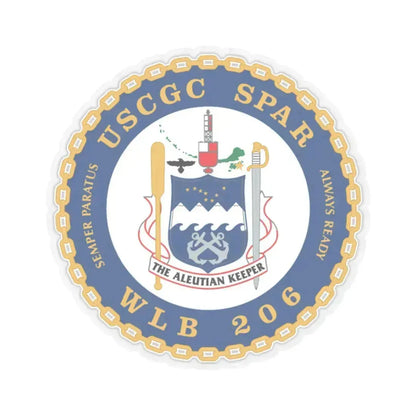 USCGC Spar WLB 206 (U.S. Coast Guard) STICKER Vinyl Kiss-Cut Decal 3 Inch Transparent - The Sticker Space