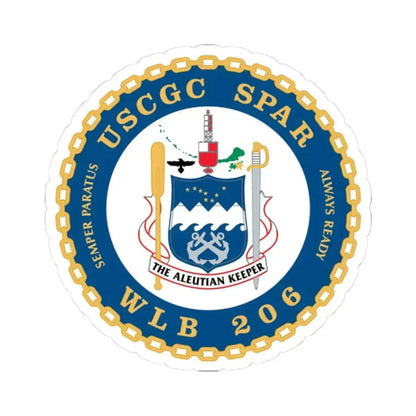 USCGC Spar WLB 206 (U.S. Coast Guard) STICKER Vinyl Kiss-Cut Decal 3 Inch White - The Sticker Space
