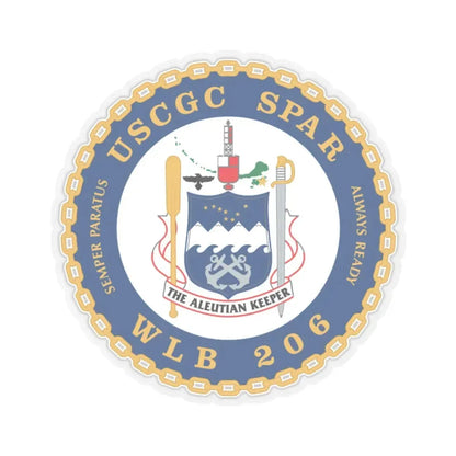 USCGC Spar WLB 206 (U.S. Coast Guard) STICKER Vinyl Kiss-Cut Decal 4 Inch Transparent - The Sticker Space