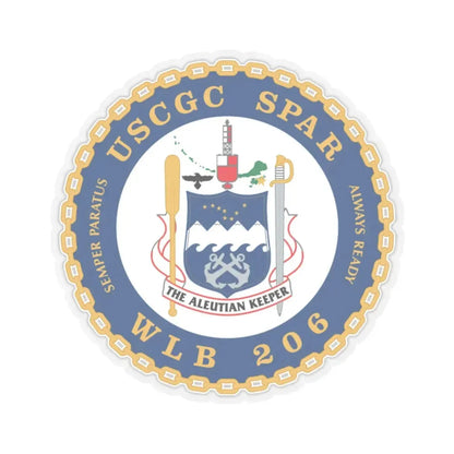 USCGC Spar WLB 206 (U.S. Coast Guard) STICKER Vinyl Kiss-Cut Decal 6 Inch Transparent - The Sticker Space
