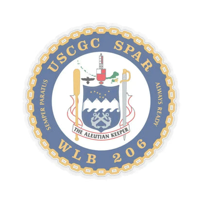 USCGC Spar WLB 206 (U.S. Coast Guard) STICKER Vinyl Kiss-Cut Decal 6 Inch Transparent - The Sticker Space