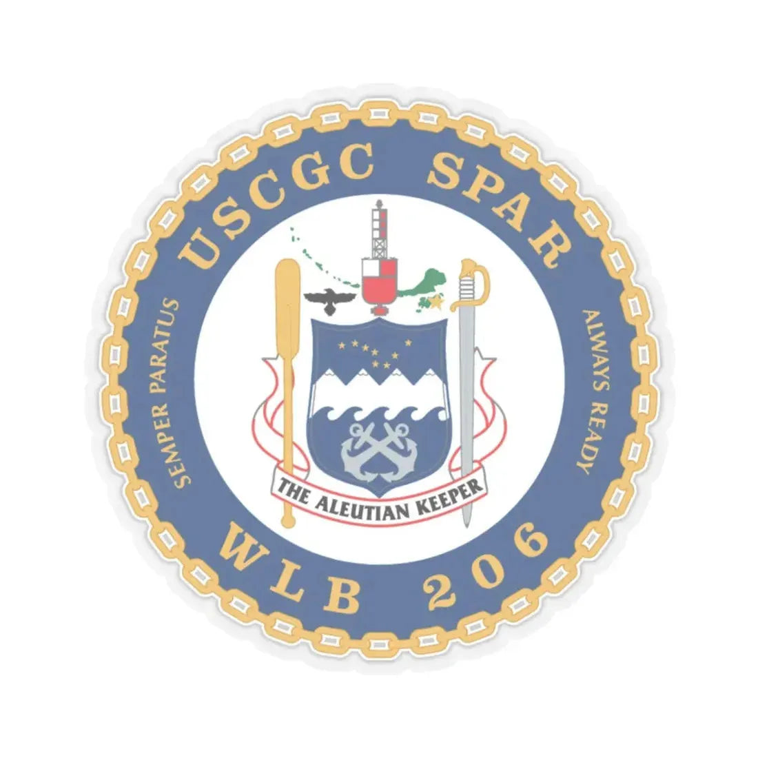 USCGC Spar WLB 206 (U.S. Coast Guard) STICKER Vinyl Kiss-Cut Decal 6 Inch Transparent - The Sticker Space