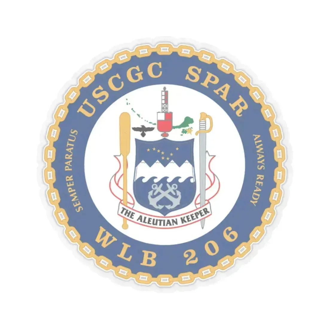 USCGC Spar WLB 206 (U.S. Coast Guard) STICKER Vinyl Kiss-Cut Decal 6 Inch Transparent - The Sticker Space