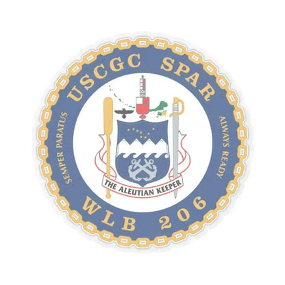 USCGC Spar WLB 206 (U.S. Coast Guard) STICKER Vinyl Kiss-Cut Decal 6 Inch Transparent - The Sticker Space