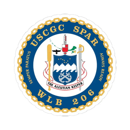 USCGC Spar WLB 206 (U.S. Coast Guard) STICKER Vinyl Kiss-Cut Decal 6 Inch White - The Sticker Space