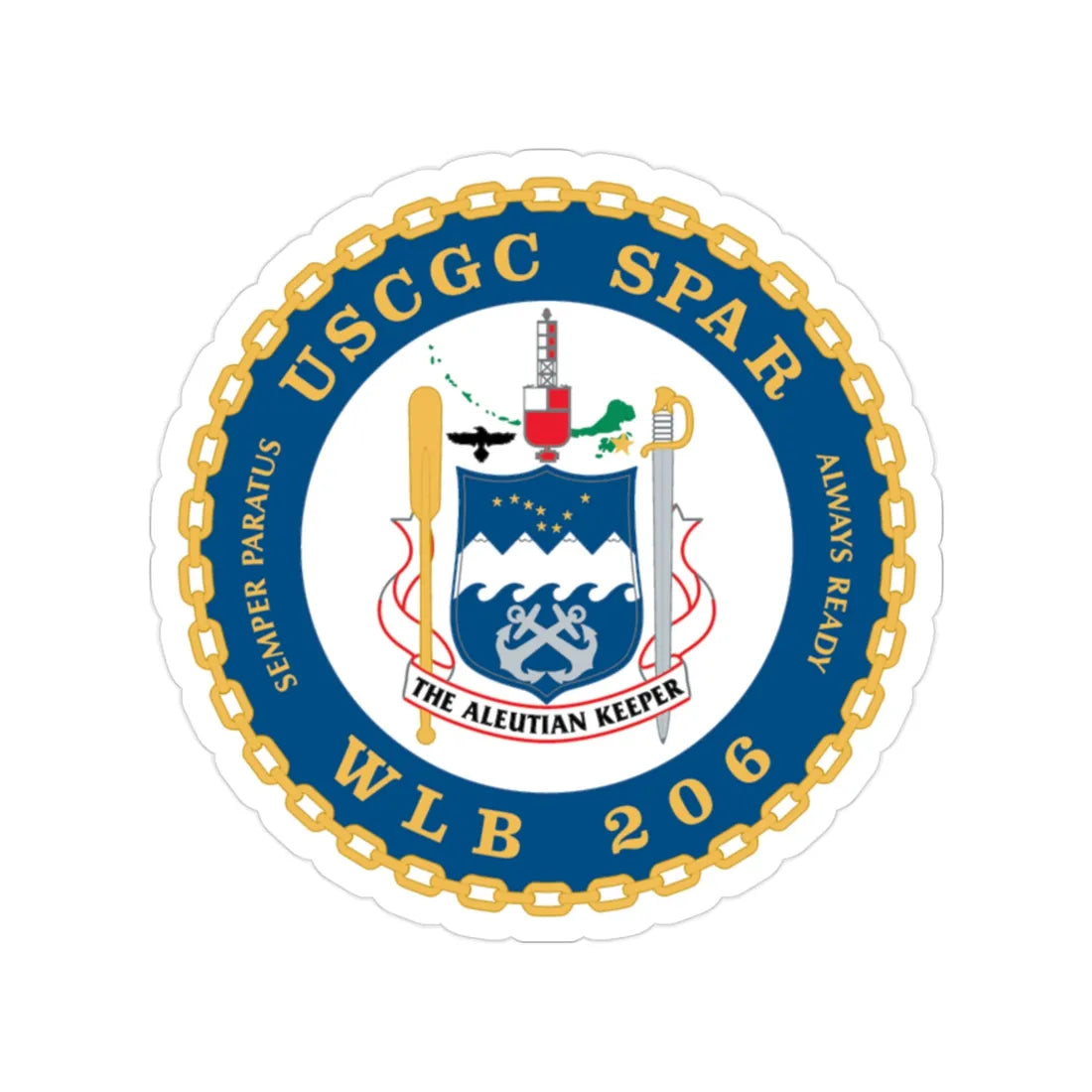 USCGC Spar WLB 206 (U.S. Coast Guard) Transparent STICKER Die-Cut Vinyl Decal 2 Inch - The Sticker Space