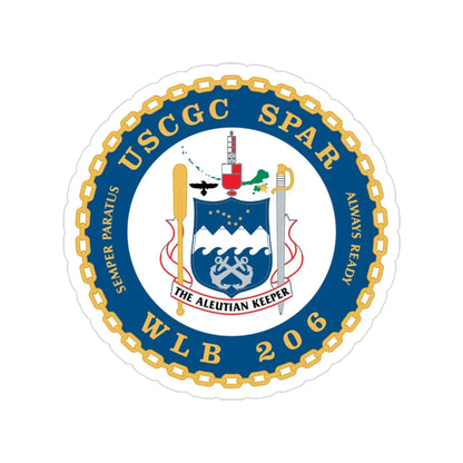 USCGC Spar WLB 206 (U.S. Coast Guard) Transparent STICKER Die-Cut Vinyl Decal 3 Inch - The Sticker Space