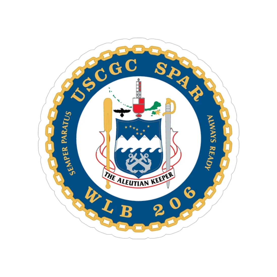 USCGC Spar WLB 206 (U.S. Coast Guard) Transparent STICKER Die-Cut Vinyl Decal 4 Inch - The Sticker Space