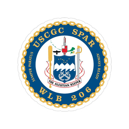 USCGC Spar WLB 206 (U.S. Coast Guard) Transparent STICKER Die-Cut Vinyl Decal 4 Inch - The Sticker Space
