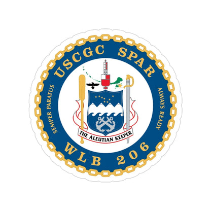 USCGC Spar WLB 206 (U.S. Coast Guard) Transparent STICKER Die-Cut Vinyl Decal 5 Inch - The Sticker Space