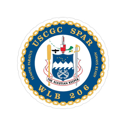 USCGC Spar WLB 206 (U.S. Coast Guard) Transparent STICKER Die-Cut Vinyl Decal 6 Inch - The Sticker Space