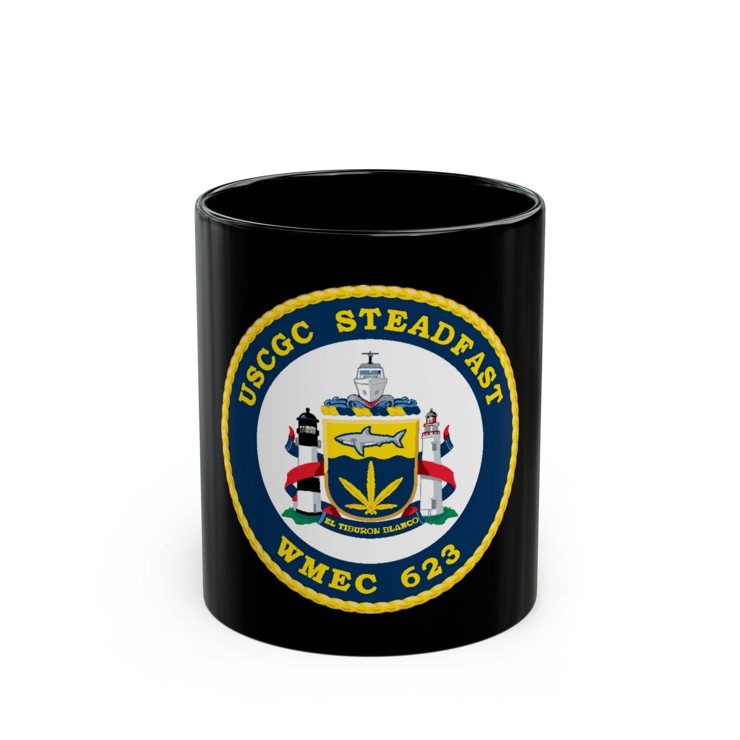 USCGC Steadfast WMEC 623 (U.S. Coast Guard) Black Coffee Mug-11oz-The Sticker Space