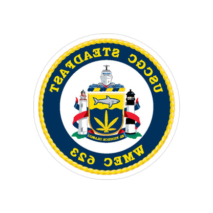 USCGC Steadfast WMEC 623 (U.S. Coast Guard) REVERSE PRINT Transparent STICKER-2" × 2"-The Sticker Space