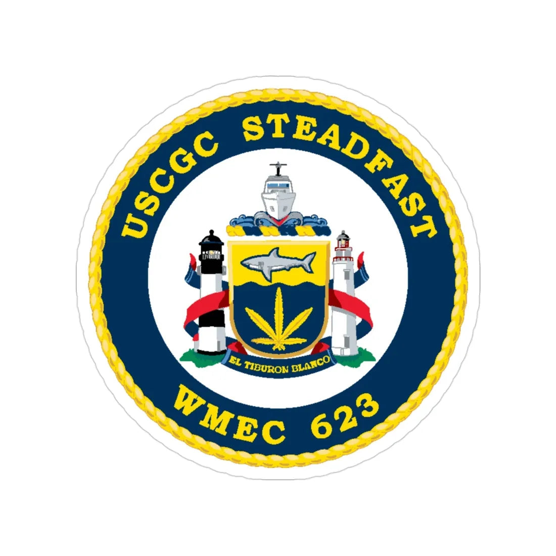 USCGC Steadfast WMEC 623 (U.S. Coast Guard) Transparent STICKER Die-Cut Vinyl Decal 3 Inch - The Sticker Space