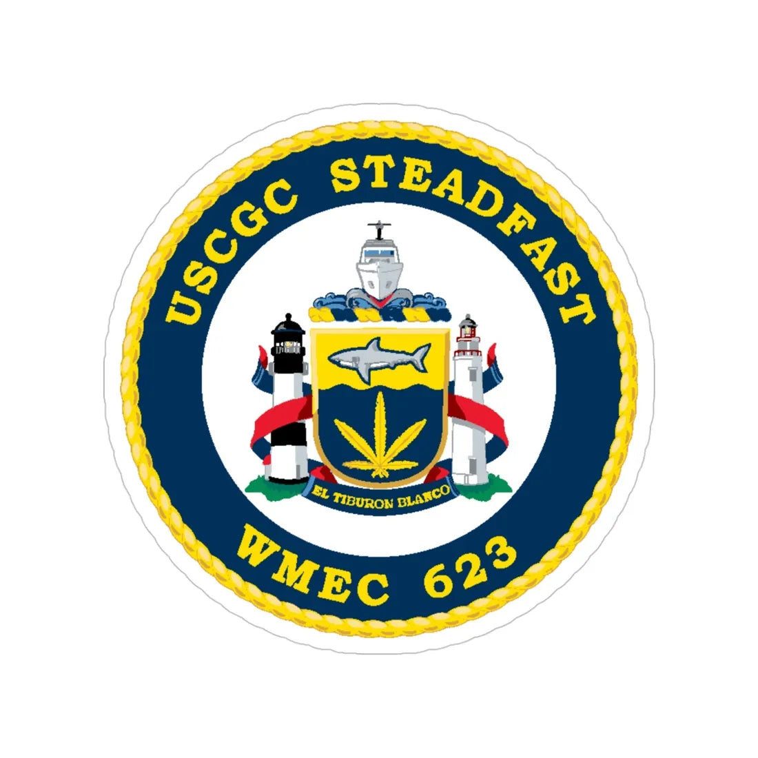 USCGC Steadfast WMEC 623 (U.S. Coast Guard) Transparent STICKER Die-Cut Vinyl Decal 4 Inch - The Sticker Space
