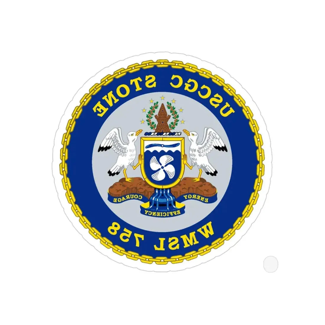 USCGC STONE WMSL 758 (U.S. Coast Guard) REVERSE PRINT Transparent Die-Cut STICKER 3 Inch Die-Cut Transparent - The Sticker Space