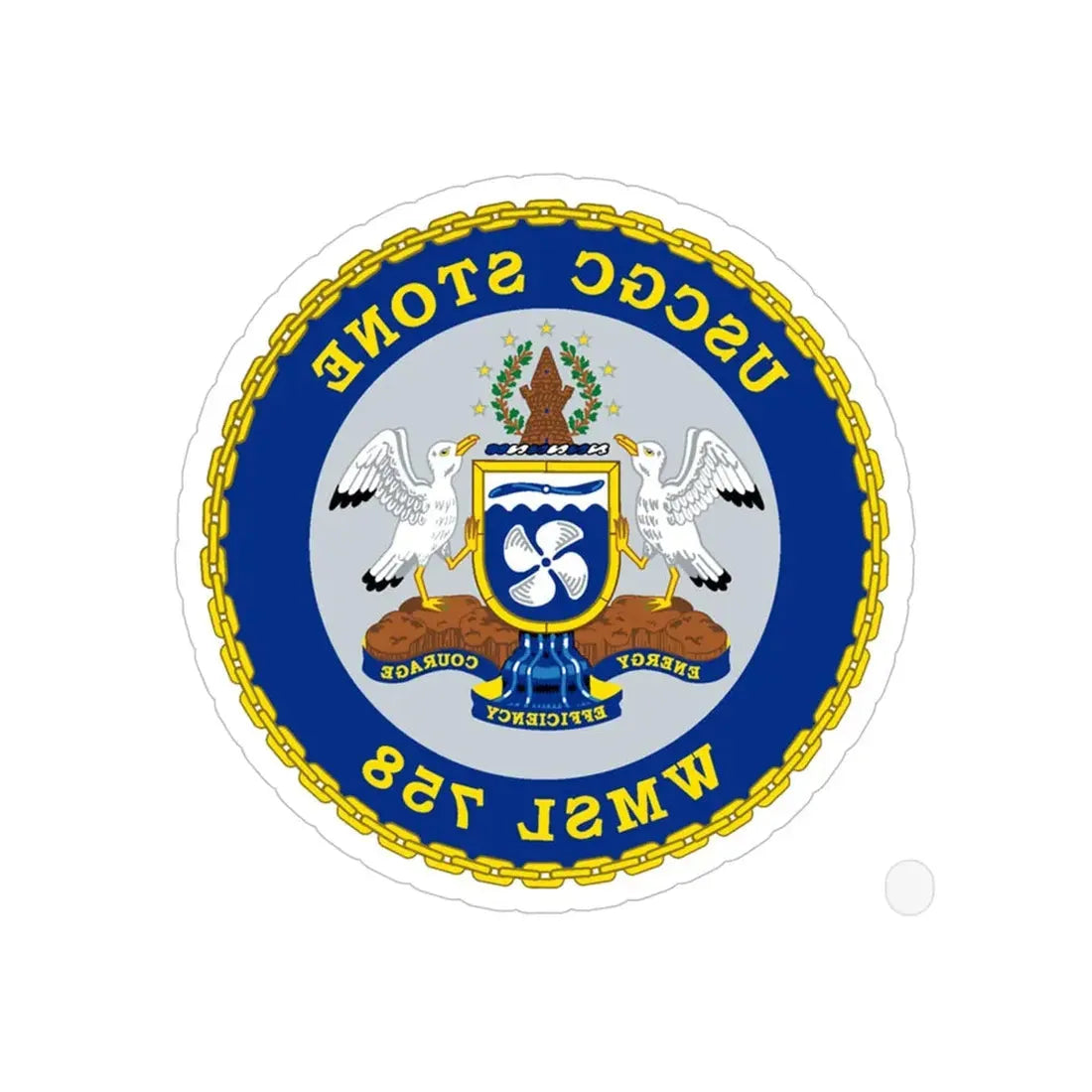 USCGC STONE WMSL 758 (U.S. Coast Guard) REVERSE PRINT Transparent Die-Cut STICKER 6 Inch Die-Cut Transparent - The Sticker Space