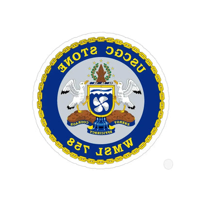 USCGC STONE WMSL 758 (U.S. Coast Guard) REVERSE PRINT Transparent Die-Cut STICKER 6 Inch Die-Cut Transparent - The Sticker Space