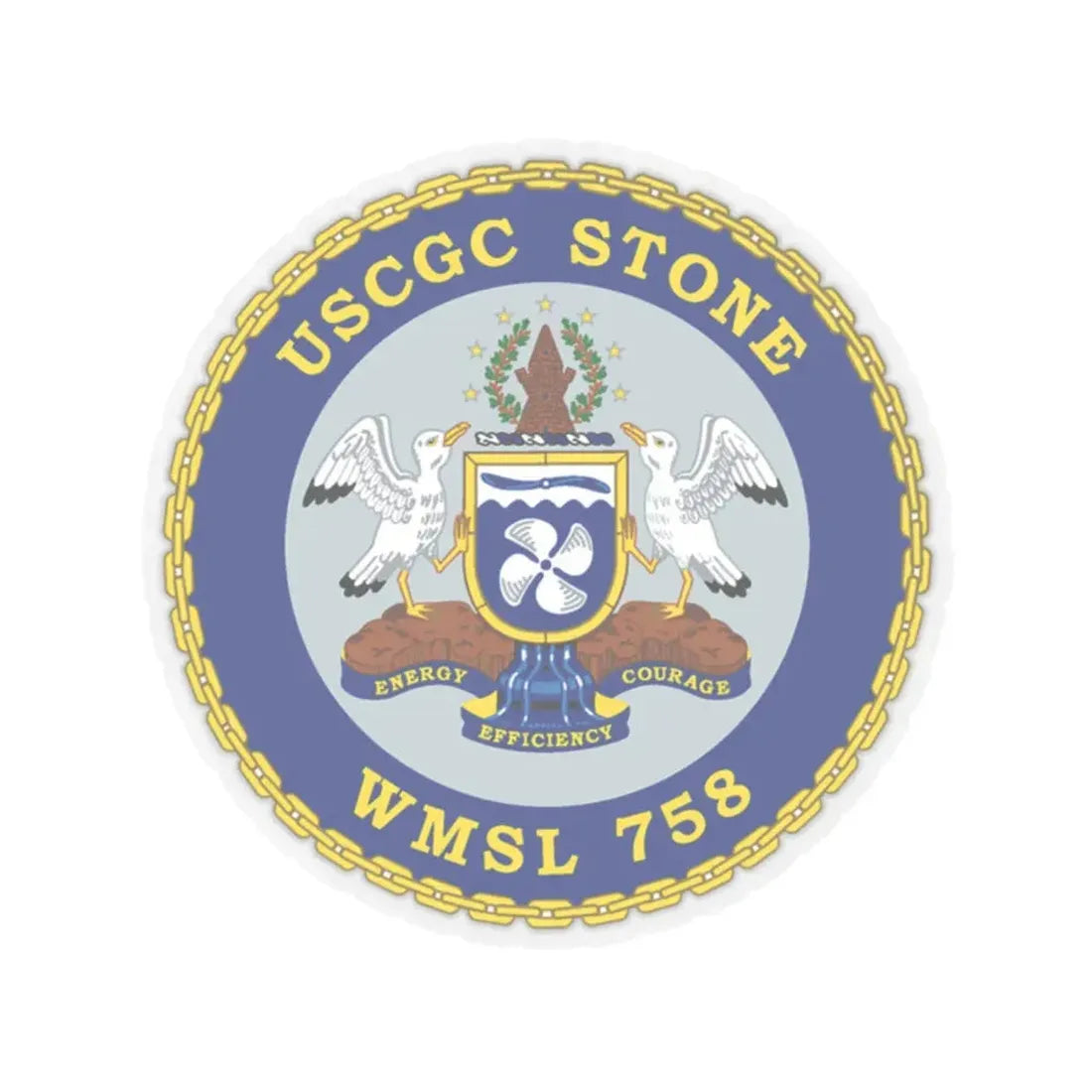 USCGC STONE WMSL 758 (U.S. Coast Guard) STICKER Vinyl Kiss-Cut Decal 2 Inch Transparent - The Sticker Space