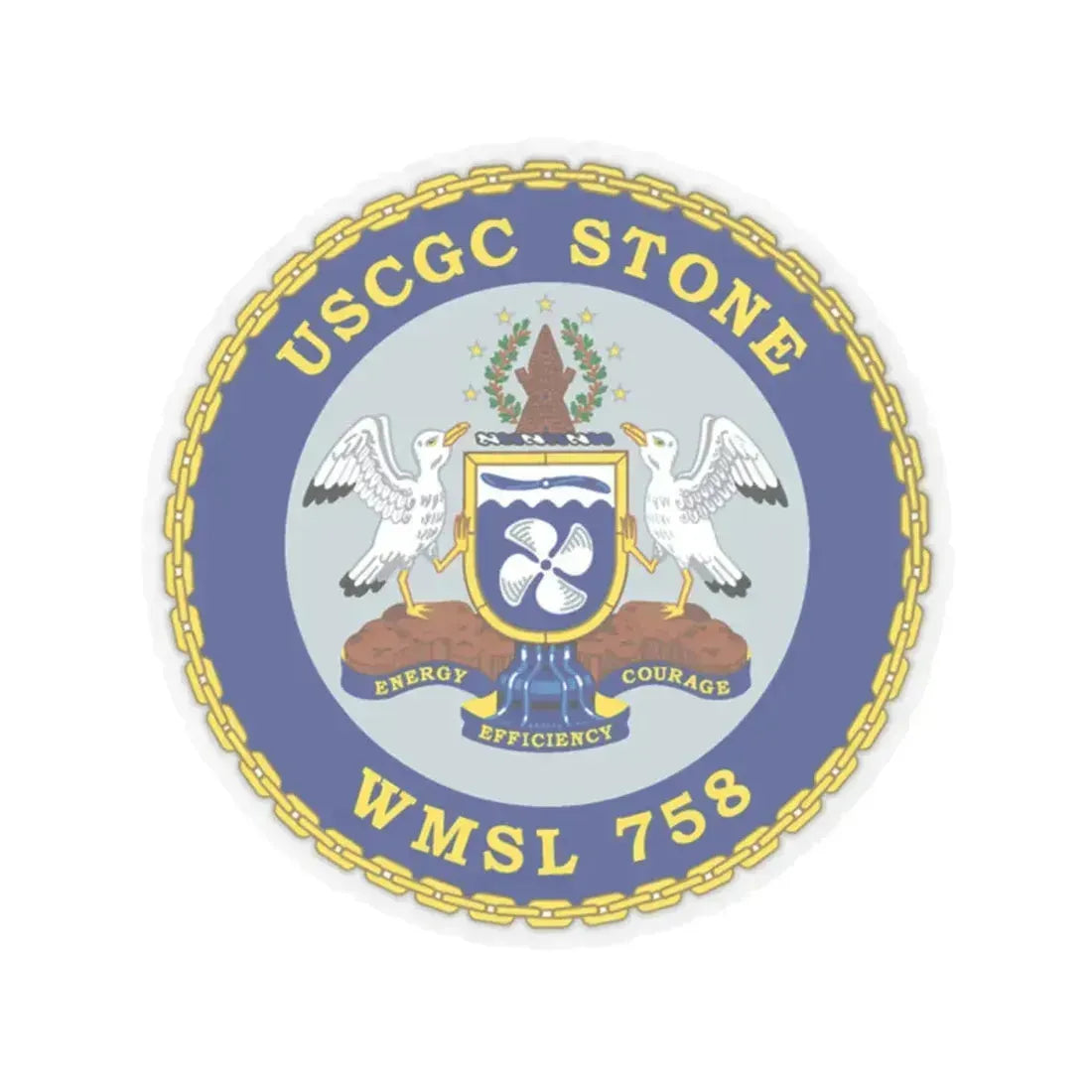 USCGC STONE WMSL 758 (U.S. Coast Guard) STICKER Vinyl Kiss-Cut Decal 2 Inch Transparent - The Sticker Space