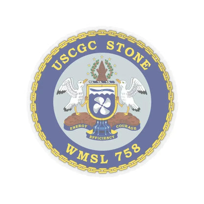 USCGC STONE WMSL 758 (U.S. Coast Guard) STICKER Vinyl Kiss-Cut Decal 2 Inch Transparent - The Sticker Space