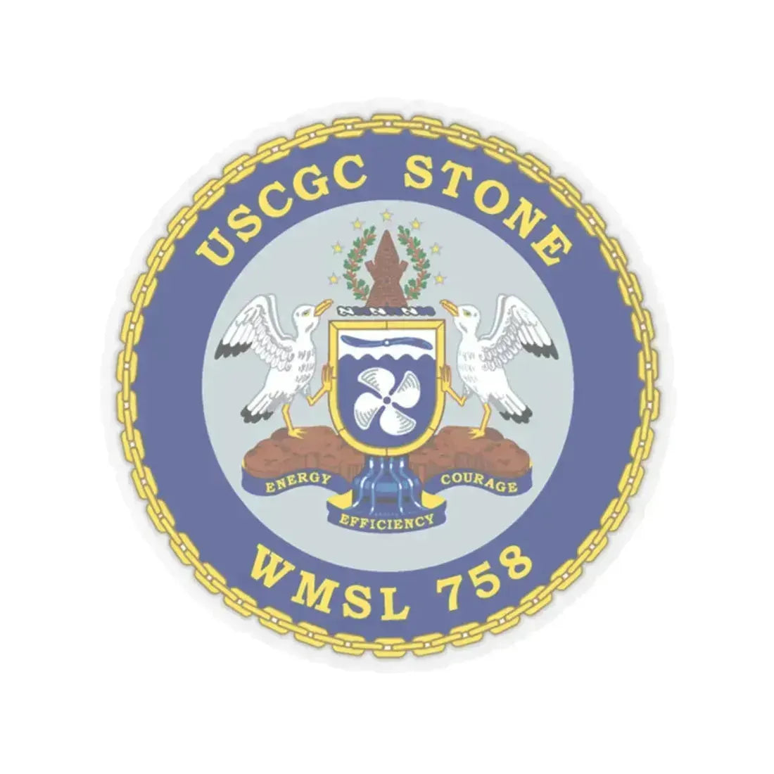 USCGC STONE WMSL 758 (U.S. Coast Guard) STICKER Vinyl Kiss-Cut Decal 2 Inch Transparent - The Sticker Space