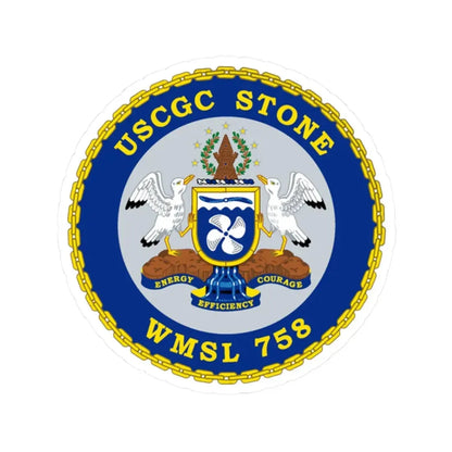 USCGC STONE WMSL 758 (U.S. Coast Guard) STICKER Vinyl Kiss-Cut Decal 2 Inch White - The Sticker Space