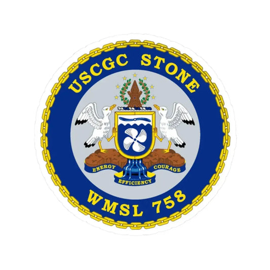 USCGC STONE WMSL 758 (U.S. Coast Guard) STICKER Vinyl Kiss-Cut Decal 2 Inch White - The Sticker Space
