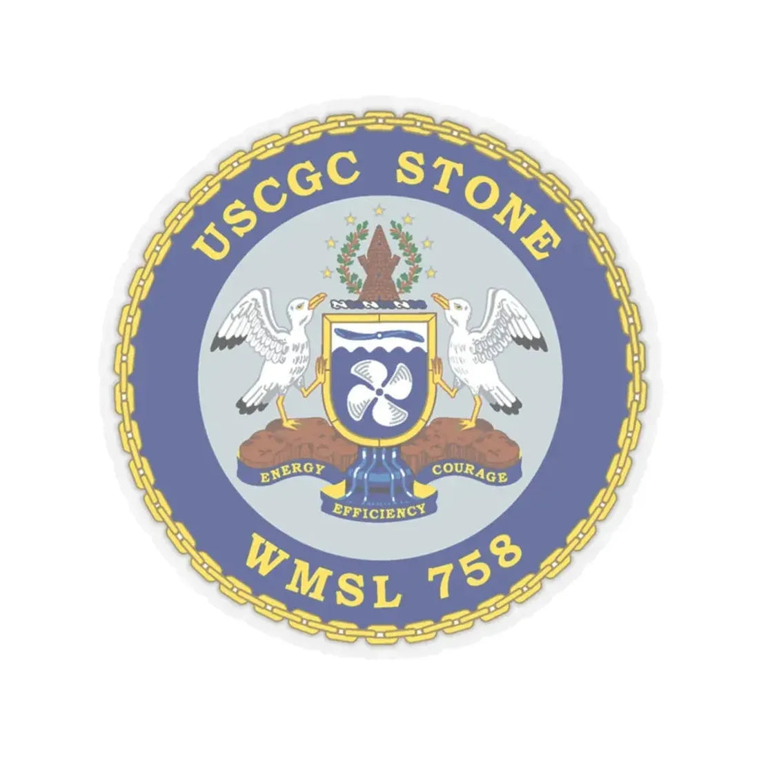 USCGC STONE WMSL 758 (U.S. Coast Guard) STICKER Vinyl Kiss-Cut Decal 3 Inch Transparent - The Sticker Space