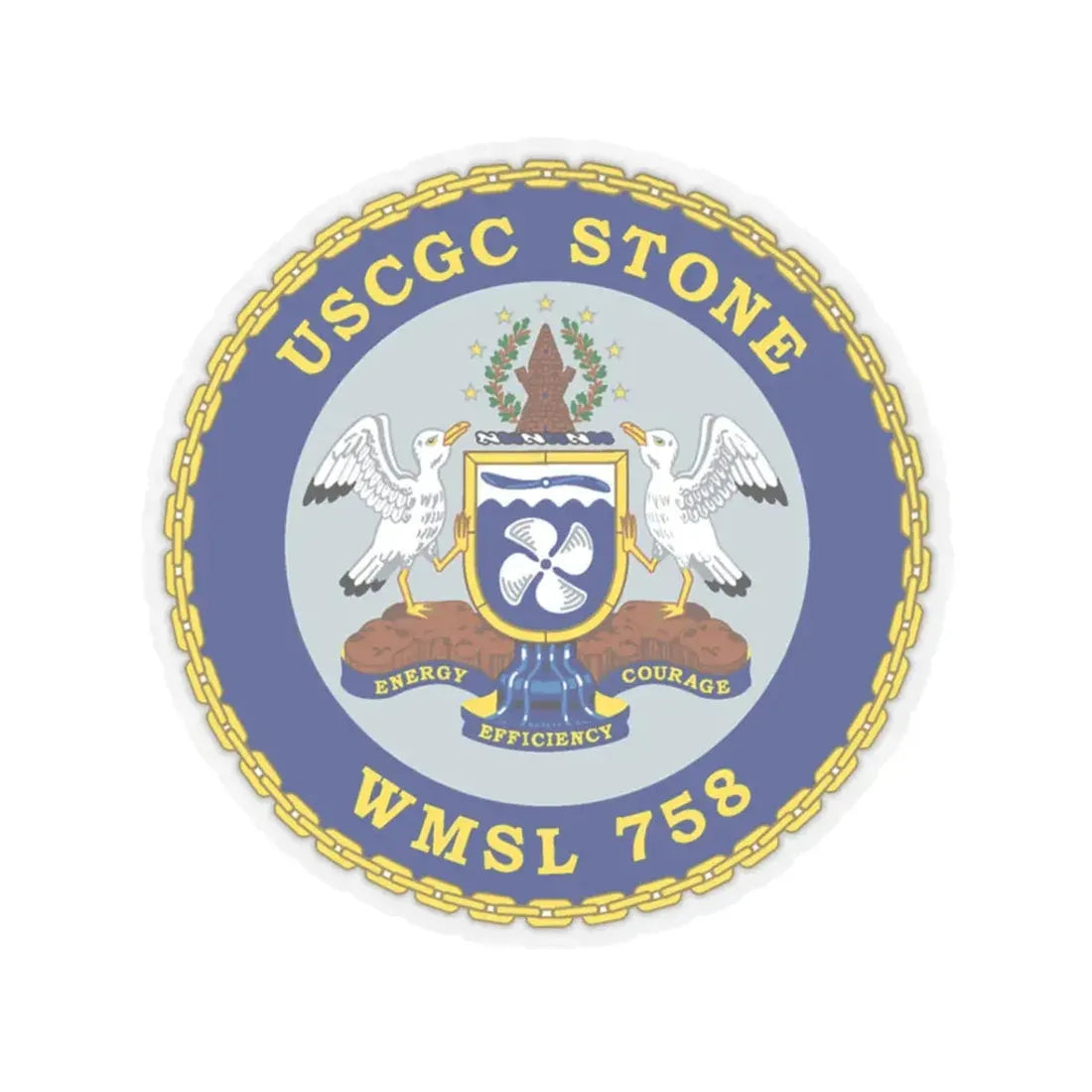 USCGC STONE WMSL 758 (U.S. Coast Guard) STICKER Vinyl Kiss-Cut Decal 3 Inch Transparent - The Sticker Space