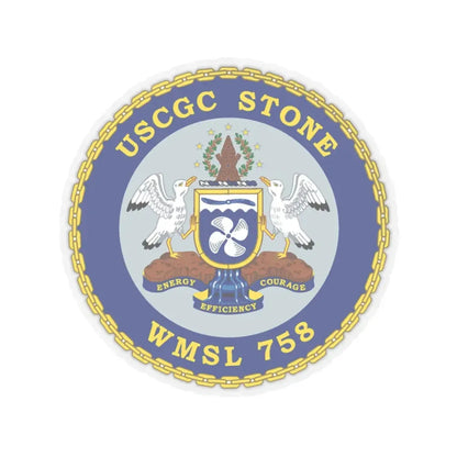 USCGC STONE WMSL 758 (U.S. Coast Guard) STICKER Vinyl Kiss-Cut Decal 3 Inch Transparent - The Sticker Space