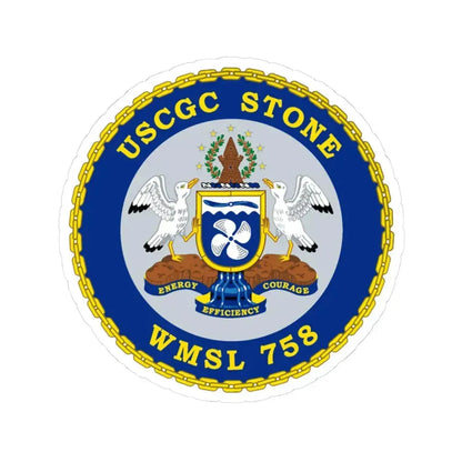 USCGC STONE WMSL 758 (U.S. Coast Guard) STICKER Vinyl Kiss-Cut Decal 3 Inch White - The Sticker Space